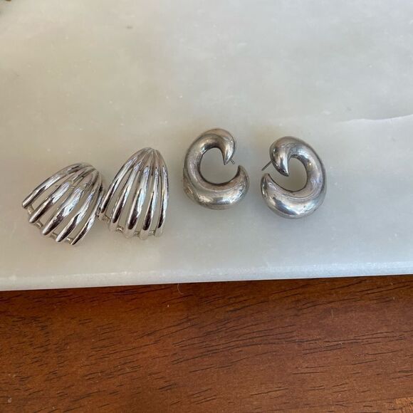 Silver Earrings Lot of 2 - Picture 1 of 12